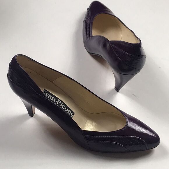 EVAN-PICONE VINTAGE WOMEN SHOES HEELS ALL LEATHER SIZE 6.5 - Picture 2 of 13